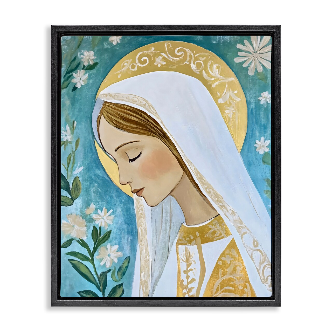 Stupell Industries Blessed Mary Portrait Floating Frame, design by Franklyn Gregory